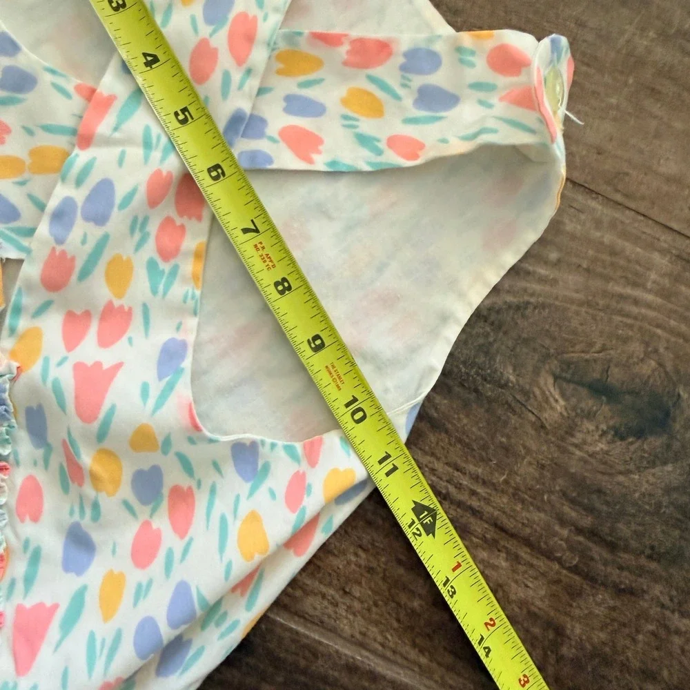 Ruth Scharf Vintage Kids Pastel‎ Tulip Floral Pinafore Top and Bloomers Set,4T